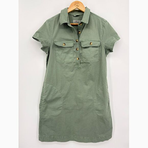 Vineyard Vines Stretch Utility Short-Sleeve Shirt Dress, Sz 10, Coastal Mini - Picture 1 of 8